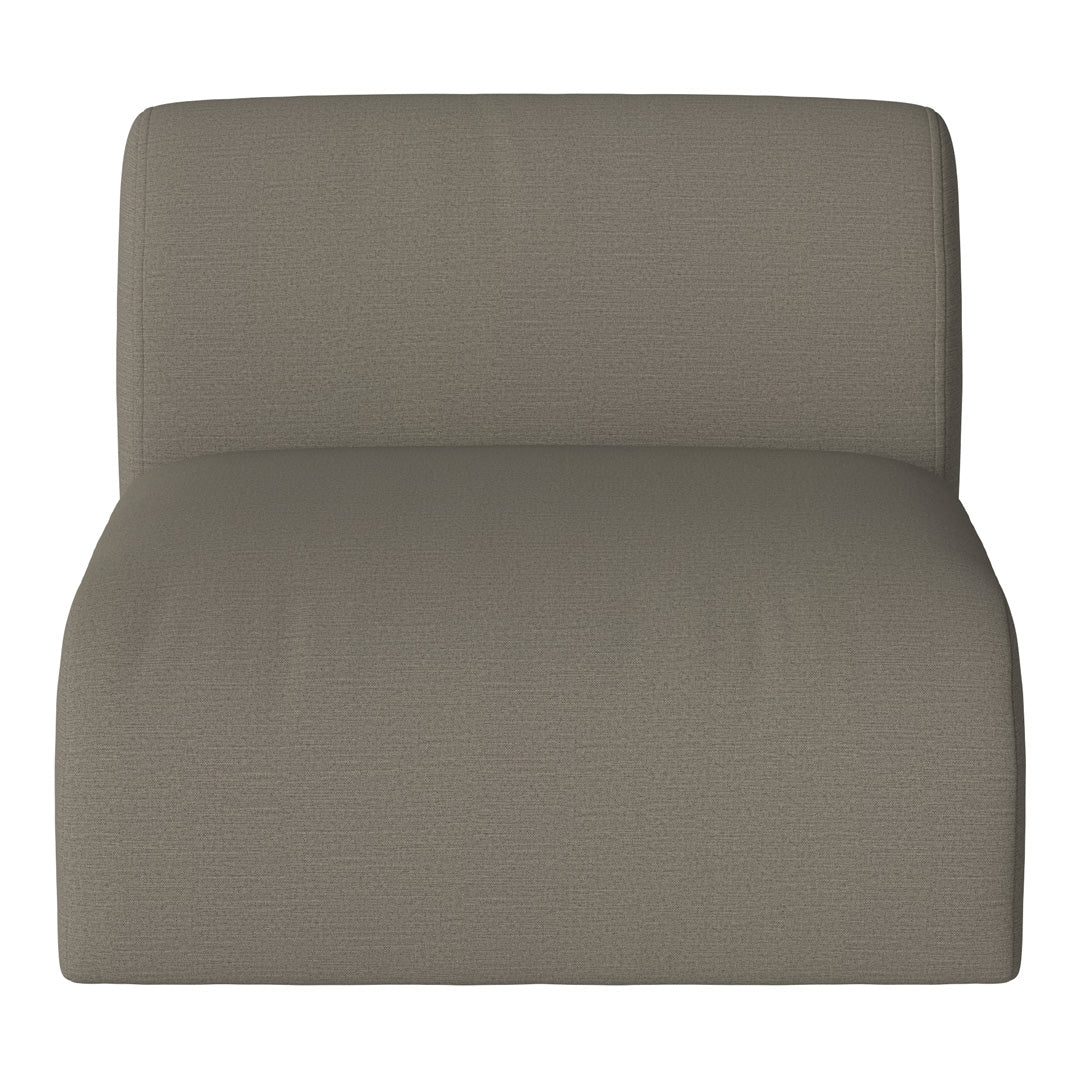 Sleek, modern chair in muted taupe with a subtle textured pattern for a sophisticated look.