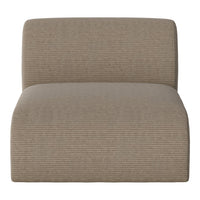 Soft beige accent chair with subtle vertical stripes, perfect for a cozy and modern decor.
