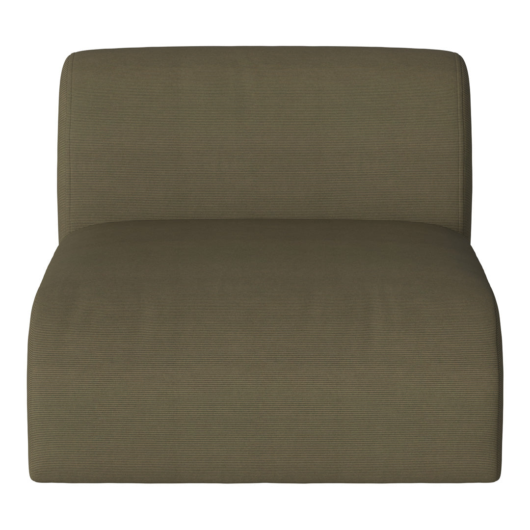 Olive green striped accent chair with a modern, minimalist design. Perfect for adding style to any room.