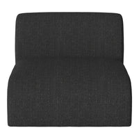 Dark gray upholstered chair with a subtle textured pattern, perfect for modern decor.