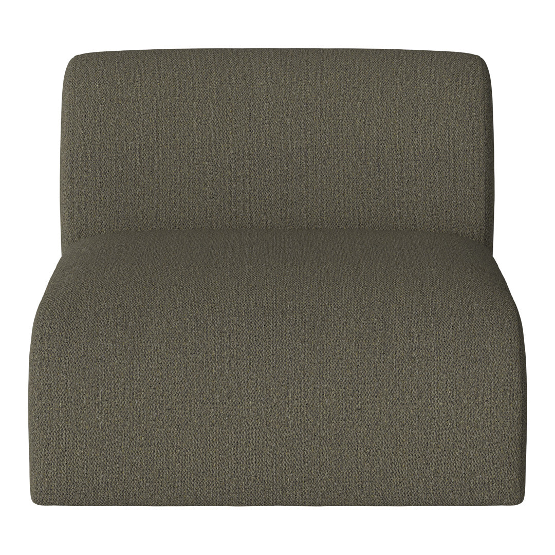 Olive green textured fabric chair with a modern, minimalist design, perfect for contemporary interiors.