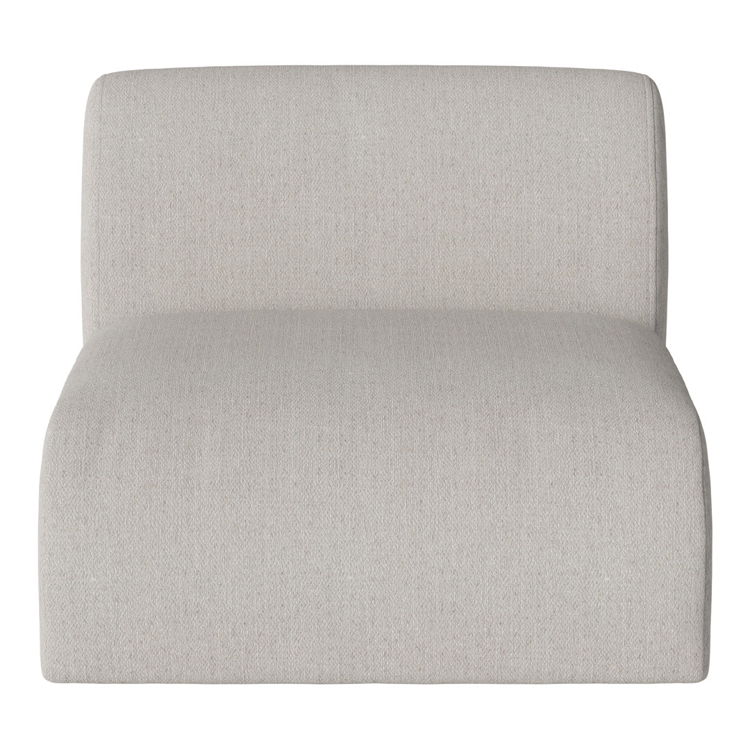 Light gray upholstered chair with a soft, textured fabric pattern for modern interiors.