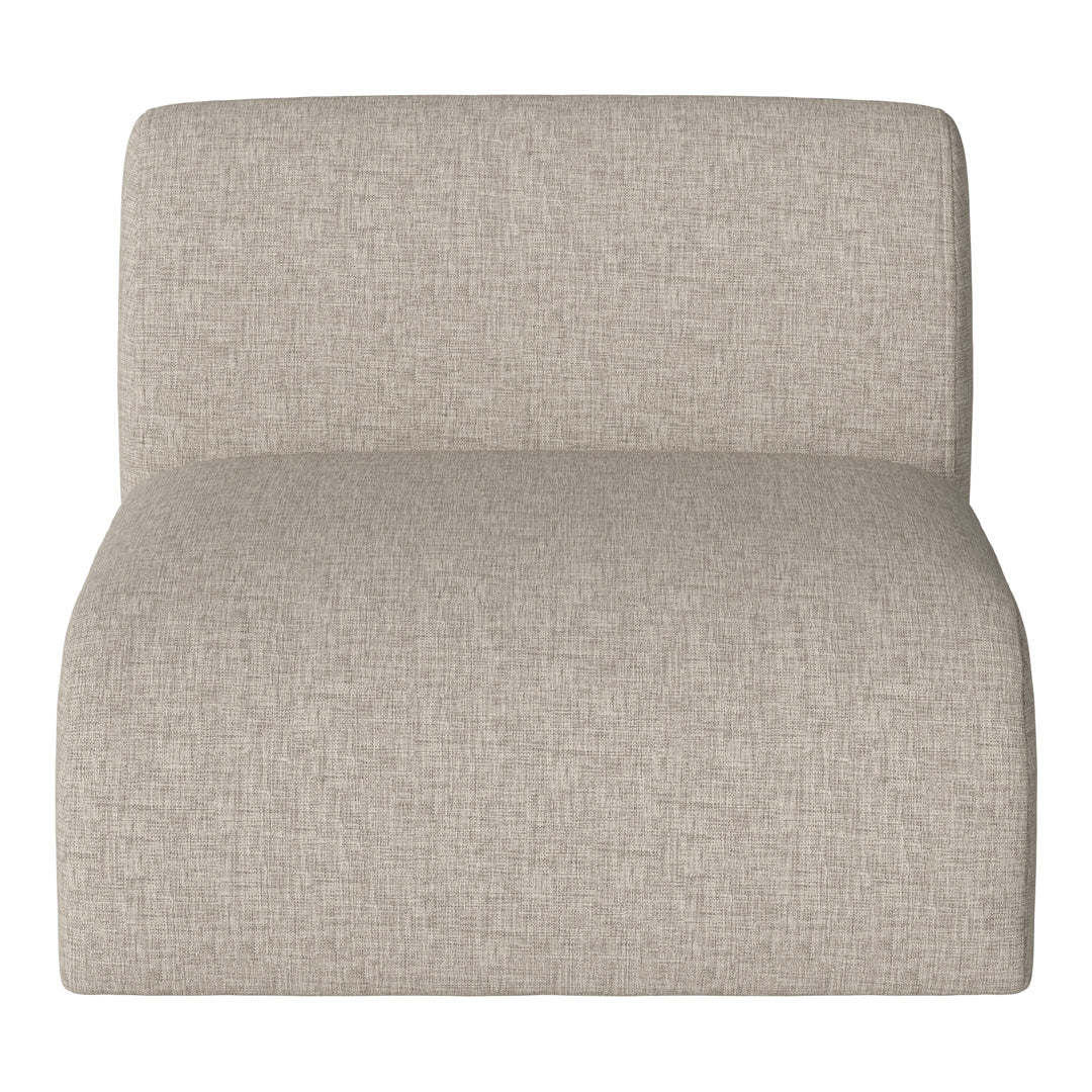 Light gray upholstered chair with a subtle textured pattern for a modern touch. Ideal for any contemporary space.
