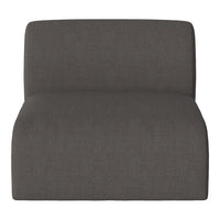 Gray upholstered chair with a sleek, minimalist design and textured fabric for a modern touch.