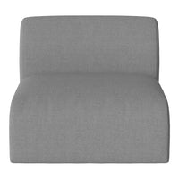Gray upholstered chair with a soft, textured finish, featuring a clean, minimalist design.