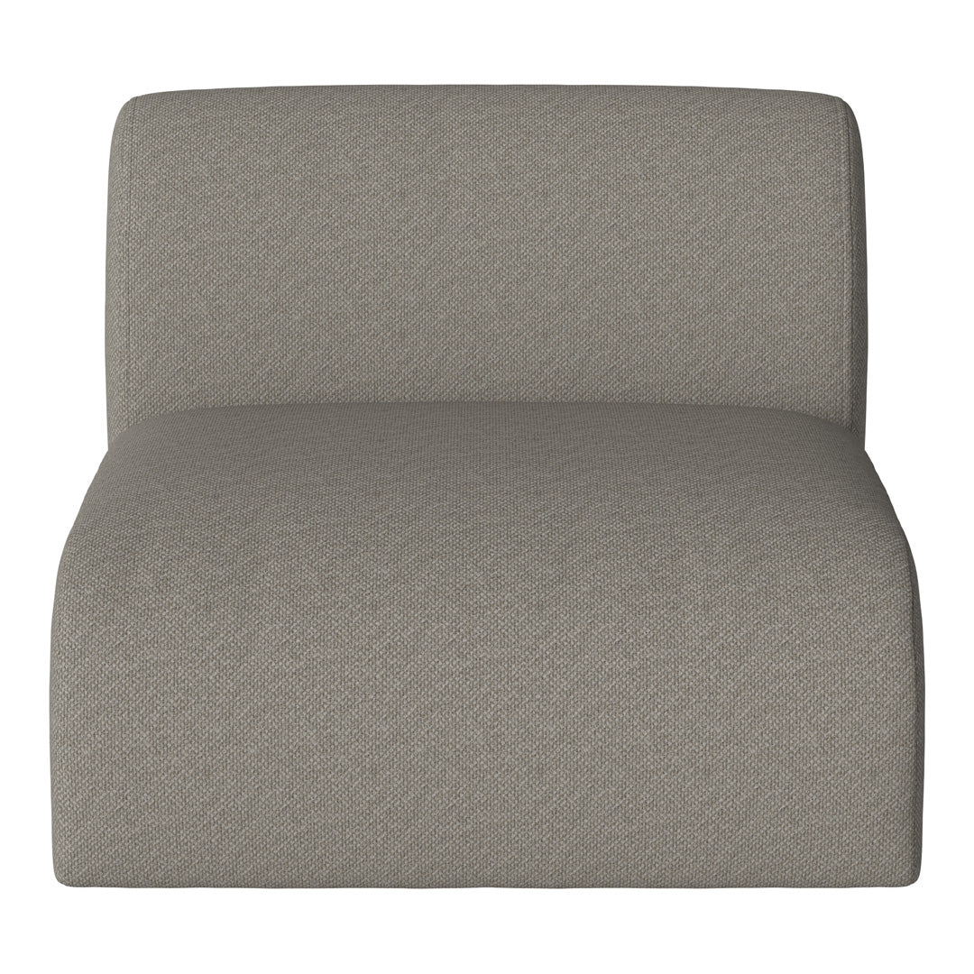 Gray textured lounge chair with a minimalist design, featuring a subtle woven pattern. Ideal for modern interiors.