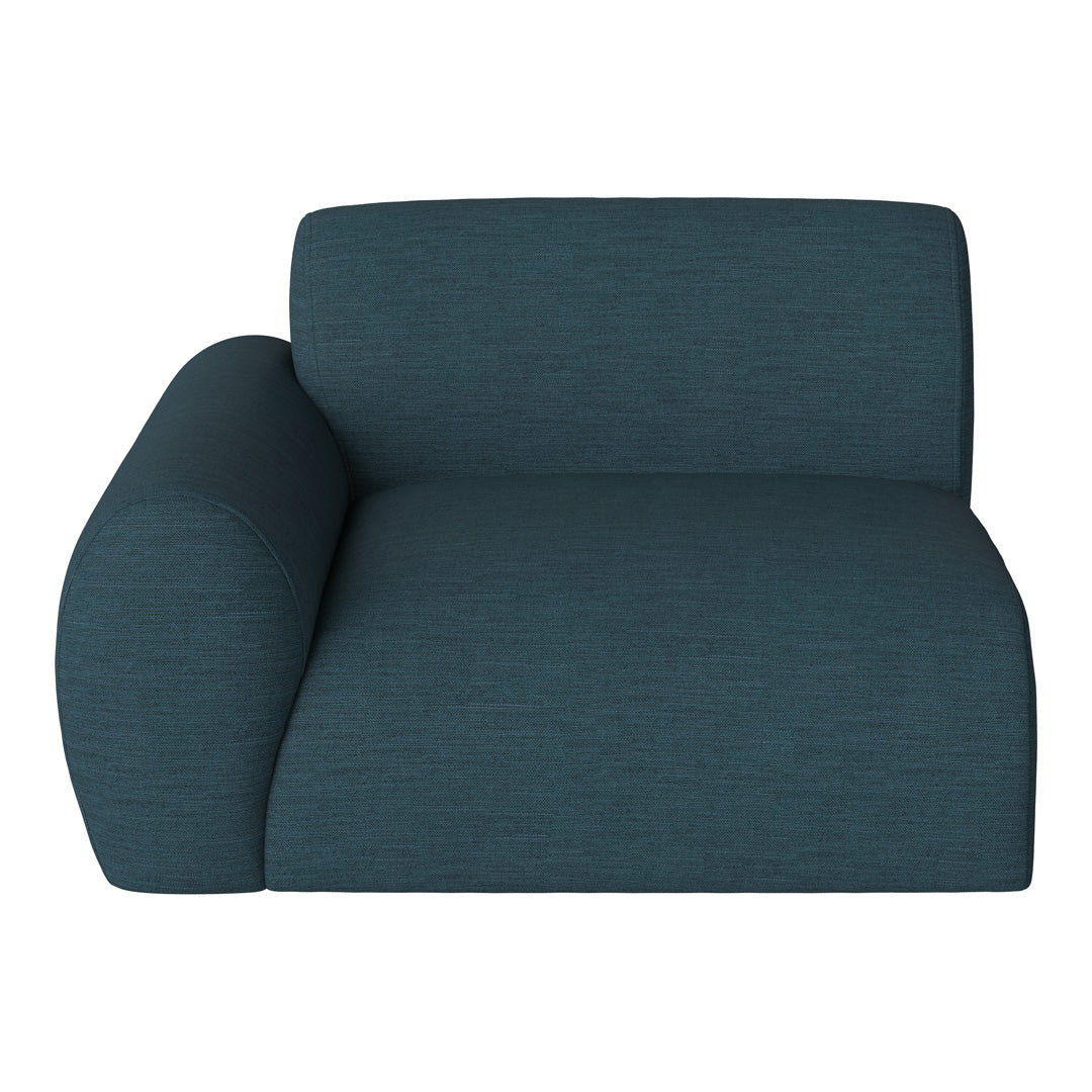 Contemporary teal sofa chair with a textured fabric pattern, featuring a modern, minimalistic design.