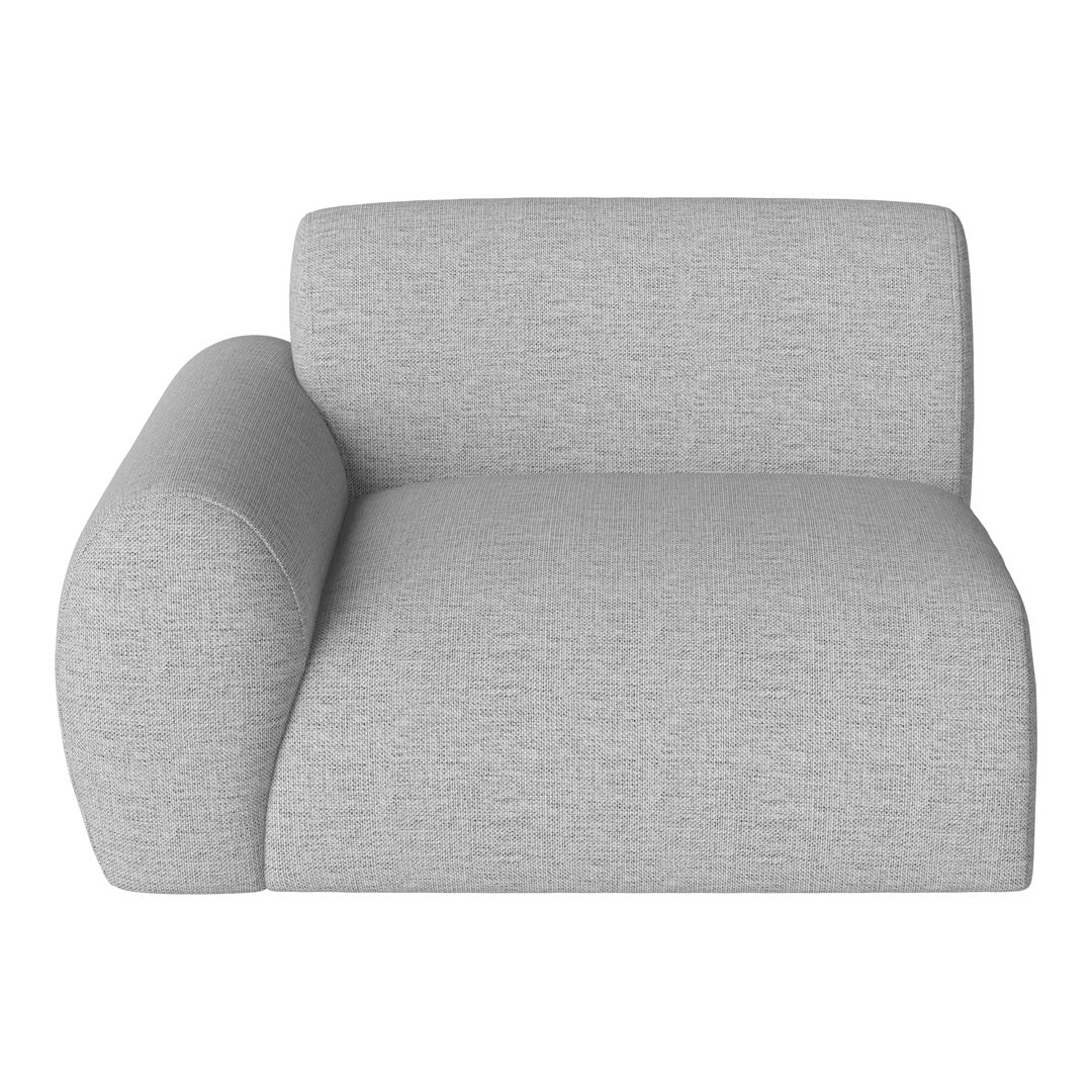 Gray textured modular sofa section with a modern, minimalist design. Perfect for contemporary living spaces.