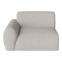 Light gray upholstered sofa with a smooth, subtle texture and rounded armrest design. Perfect for modern decor.