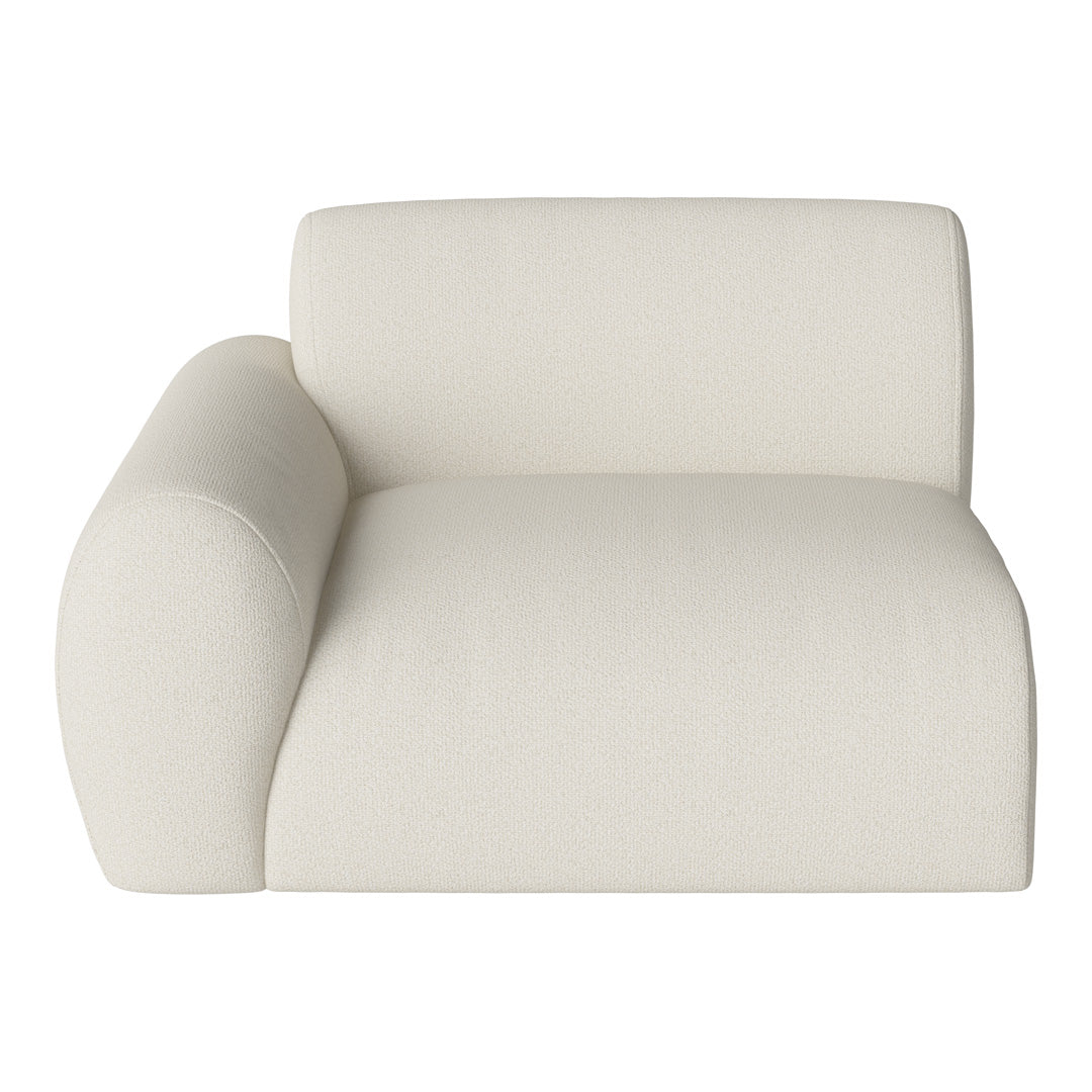 Cream-colored textured couch with a minimalist design featuring a soft, cozy fabric pattern.