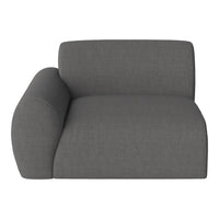 Gray fabric sofa with a minimalist design and soft, smooth texture. Perfect for modern interiors.