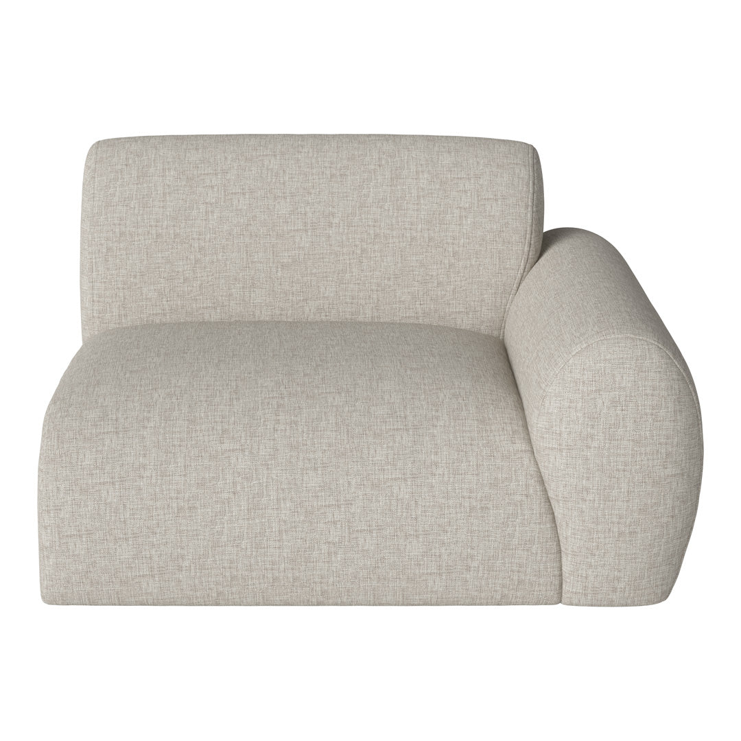 Beige sofa with subtle textured pattern, featuring a modern, minimalist design. Perfect for contemporary interiors.