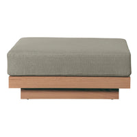Gray fabric cushion on light wooden base, featuring a sleek, minimalist design. Perfect for modern decor.
