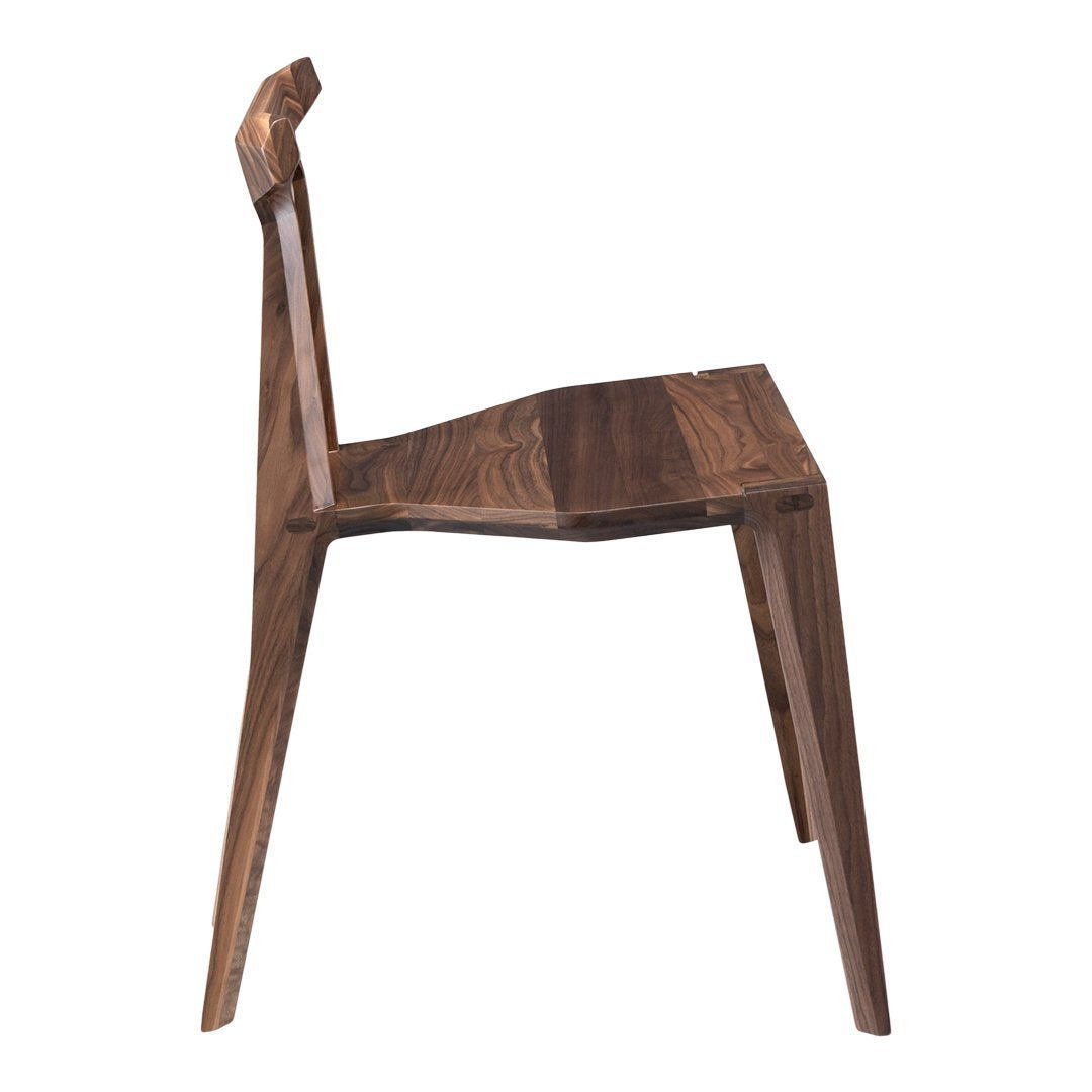 Natural brown wooden chair with a smooth, sleek finish and minimalistic design. Perfect for modern decor.