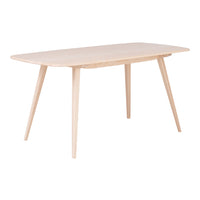 Light natural wood dining table with a smooth finish and minimalistic design. Ideal for modern interiors.