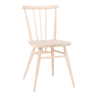 Light wooden chair with natural grain pattern, featuring minimalistic design and soft beige hues.