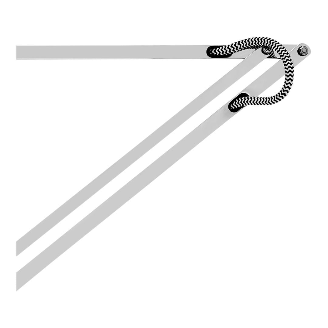 White ropes with a black and white patterned knot, showcasing a sleek and modern design. Perfect for outdoor use.