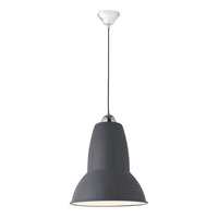 Gray pendant lamp with a smooth matte finish and white interior for a modern, stylish accent.