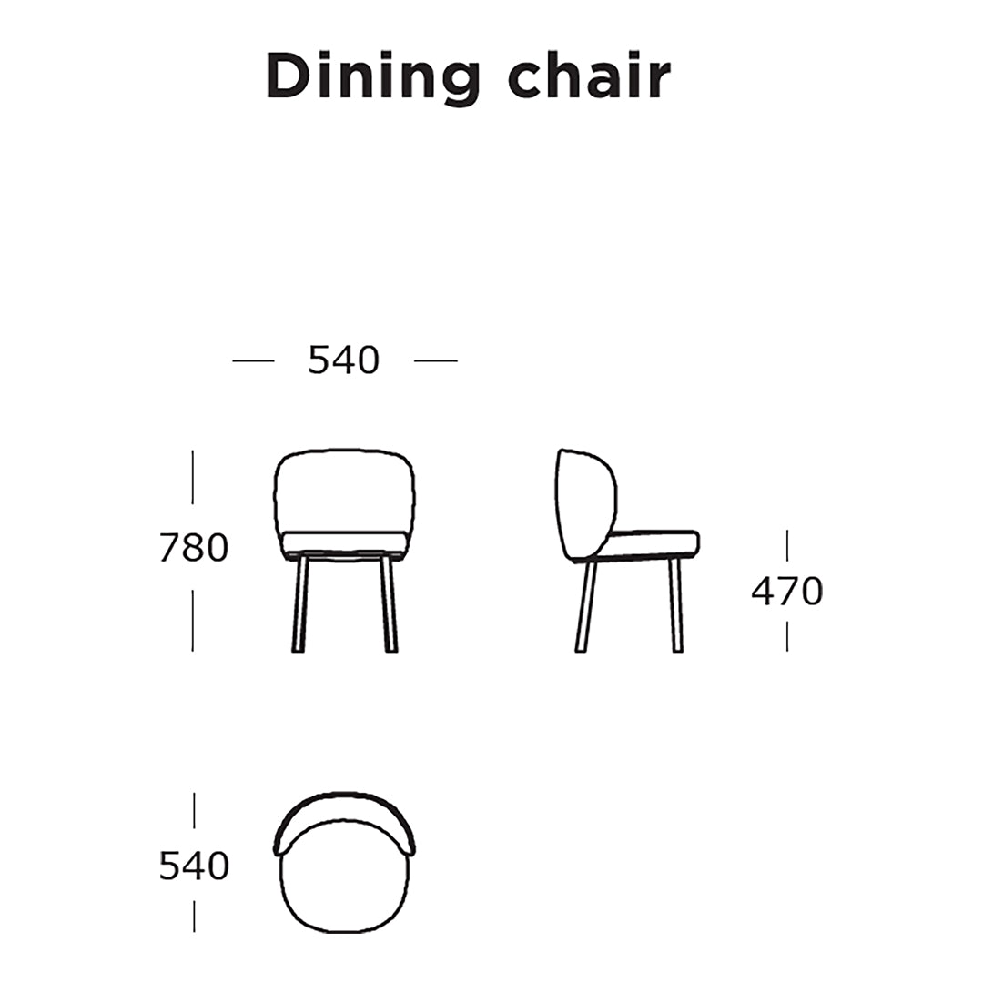 "Stylish dining chair in solid color with sleek, minimalist design and smooth curves."