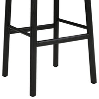 Black wooden bar stool legs with a sleek, minimalist design, showcasing a smooth finish and simple geometric pattern.