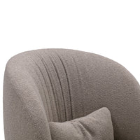 Textured light gray fabric chair with subtle vertical lines and a soft cushion. Perfect for modern interiors.
