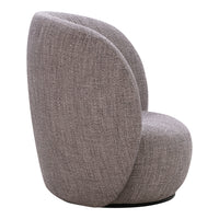 Textured gray upholstered chair with a modern design and smooth, rounded contours. Perfect for contemporary interiors.