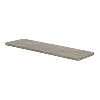 Gray rectangular shelf with a smooth, matte finish and subtle texture, ideal for modern decor.