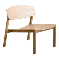 Light oak wood chair with a smooth, natural grain pattern and minimalist design, showcasing earthy tones and clean lines.
