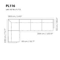 "Modern L-shaped sectional sofa in soft gray fabric with clean lines and minimalist design."