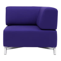 Modern purple accent chair with a sleek, minimalist design and chrome legs. Perfect for contemporary interiors.