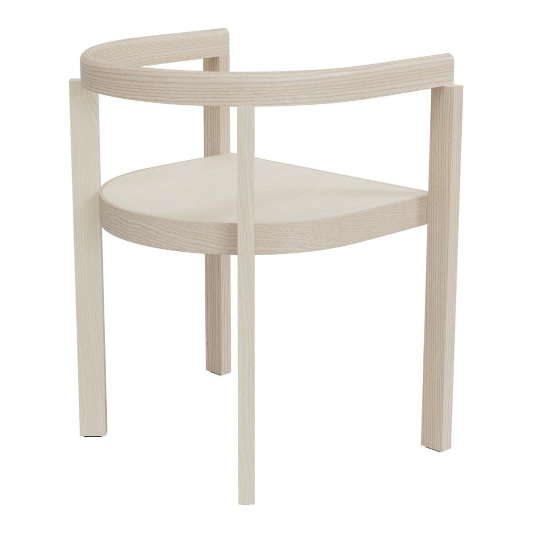Light-toned wood side table with soft curves and a minimalist design, featuring a natural finish and simple pattern.