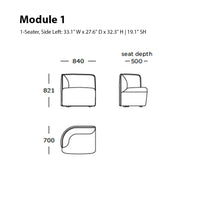 "Stylish one-seater module with sleek lines and a modern color palette, perfect for any contemporary space."