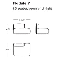 "Minimalist 1.5 seater sofa design with smooth curves and a sleek, modern silhouette in neutral colors."