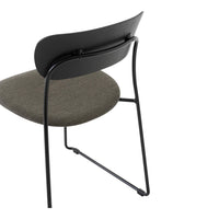 Black chair with a textured gray seat, showcasing a modern, minimalist design.