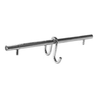 Silver chrome display hook with a sleek, polished finish and minimalistic design. Perfect for showcasing products.