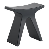 Sleek black stool with a minimalist design and smooth surface, ideal for modern decor.