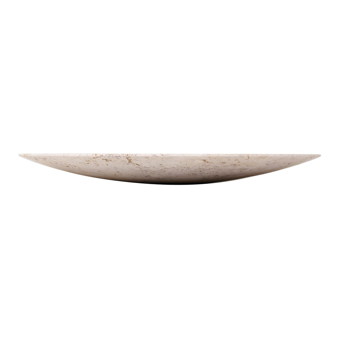 Light beige serving bowl with subtle marbled texture and smooth, contemporary design. Perfect for elegant dining.