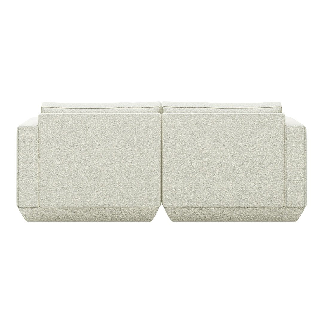 Light gray textured fabric sofa with a minimalist design and clean lines. Perfect for modern living spaces.