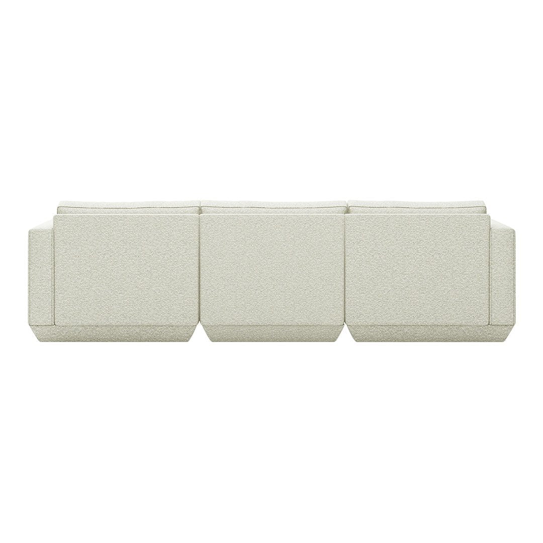 Light gray modular sofa with a textured pattern and sleek, minimalist design. Perfect for modern living spaces.