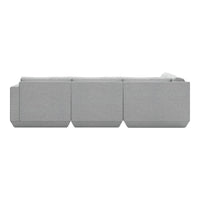 Modern gray sofa with a sleek, minimalist design and textured fabric. Perfect for contemporary interiors.