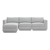 Light gray sectional sofa with a clean, modern design and subtle texture. Perfect for contemporary living spaces.