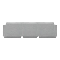 Gray sectional sofa with a textured fabric and clean lines, perfect for modern living spaces.