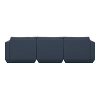 Dark navy blue modular sofa with a sleek, minimalist design and smooth fabric texture. Perfect for modern living spaces.