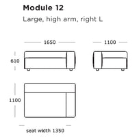 "Module 12 sofa: sleek design with a modern color palette and smooth lines, ideal for contemporary interiors."