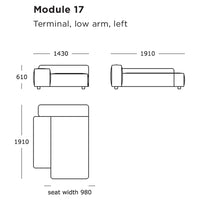 "Gray modular sofa with a minimalistic design, featuring clean lines and a seamless finish."