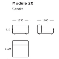 "Module 20 Center: Stylish design with clean lines, sleek edges, and minimalist patterns in neutral tones."