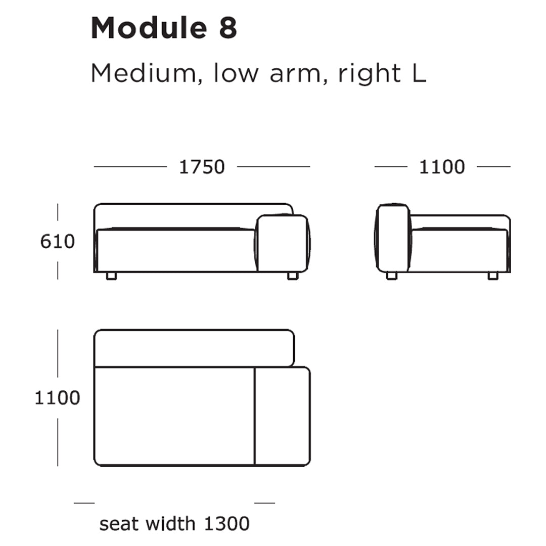 "Modern sofa module with solid design and customizable color options for versatile home decor."