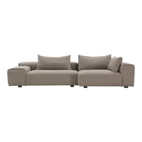 Light gray modern sofa with plush cushions and a smooth, minimalist design. Perfect for contemporary living spaces.