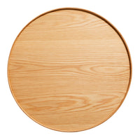 Light natural wood round tray with a smooth finish and subtle grain patterns, enhancing any home decor.