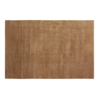 Solid brown area rug with a subtle textured pattern, perfect for warm, earthy decor.